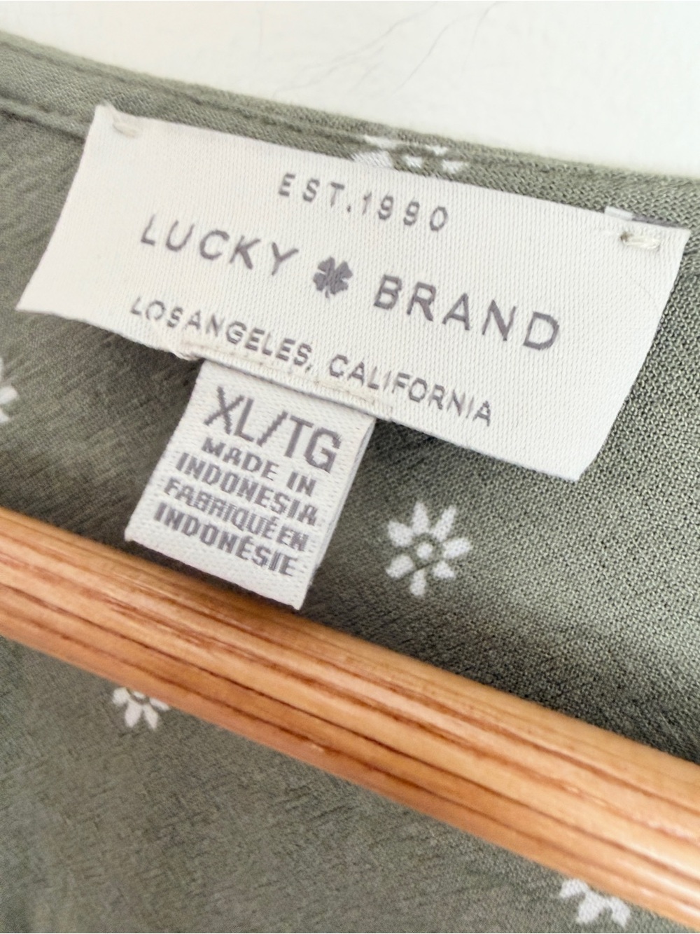 NWT ($99) Lucky Brand Olive Green Printed V-Neck Jumpsuit with Belt Sz XL - Picture 6 of 14